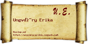 Ungváry Erika névjegykártya
